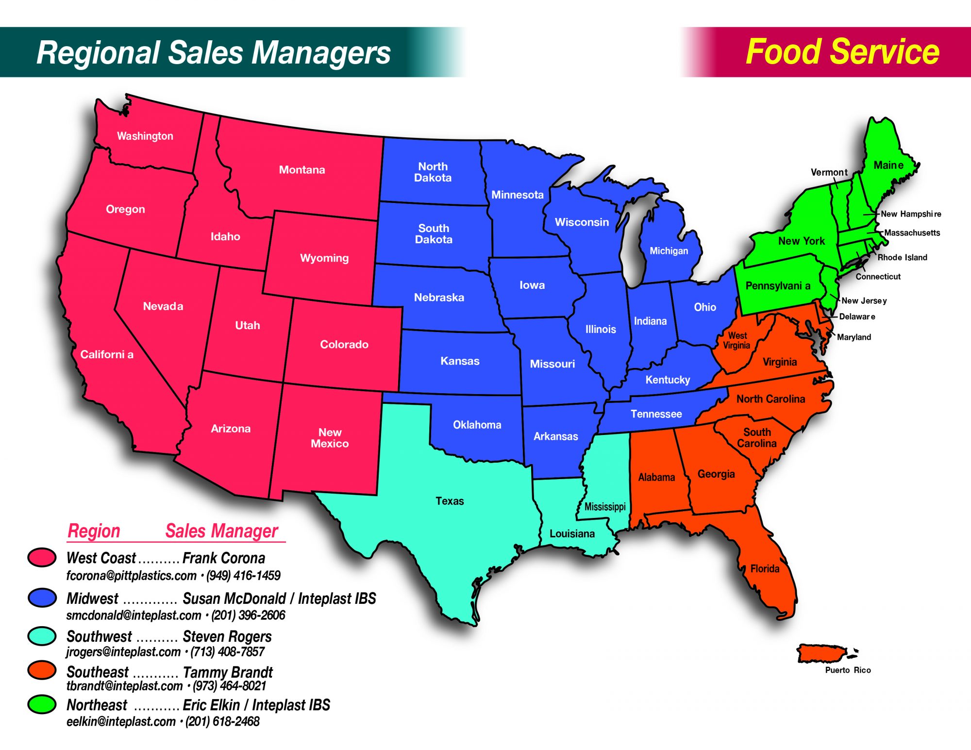 Trinity Regional Sales Managers Map